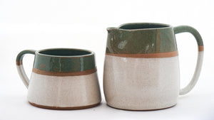 Open image in slideshow, Moss Green &amp; White Drink Ware set
