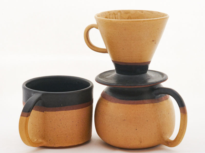 Mustard & Black Pour Over Set